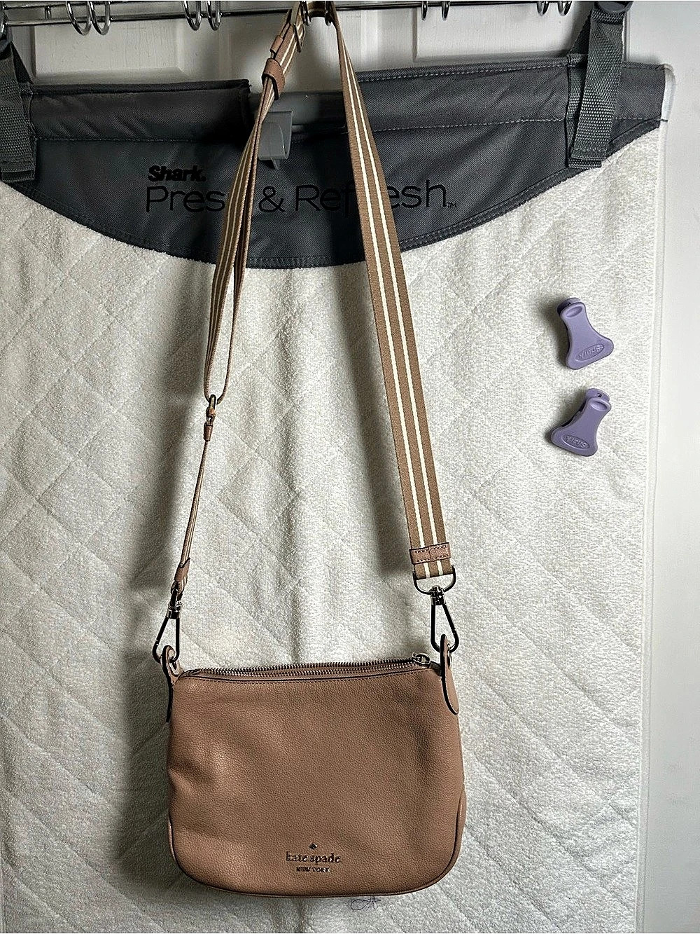 kate spade new york Leather-Look Crossbody Bag in Brown